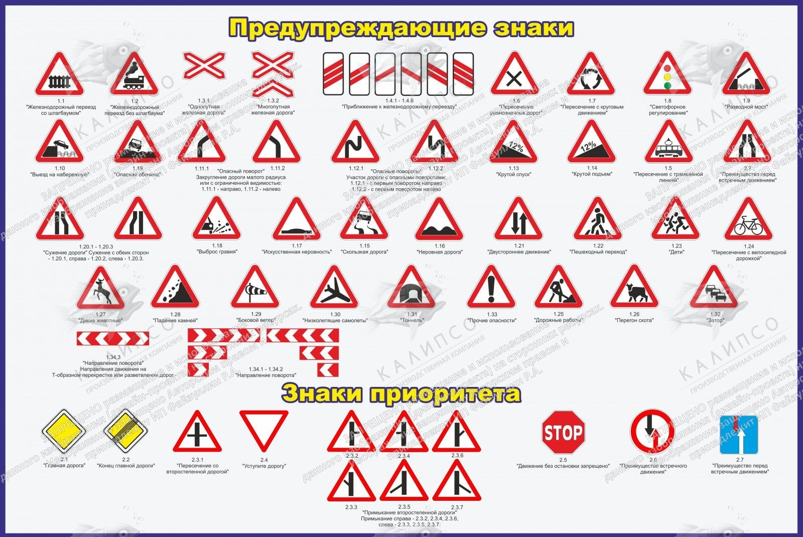 Предупреждающие знаки, картинки